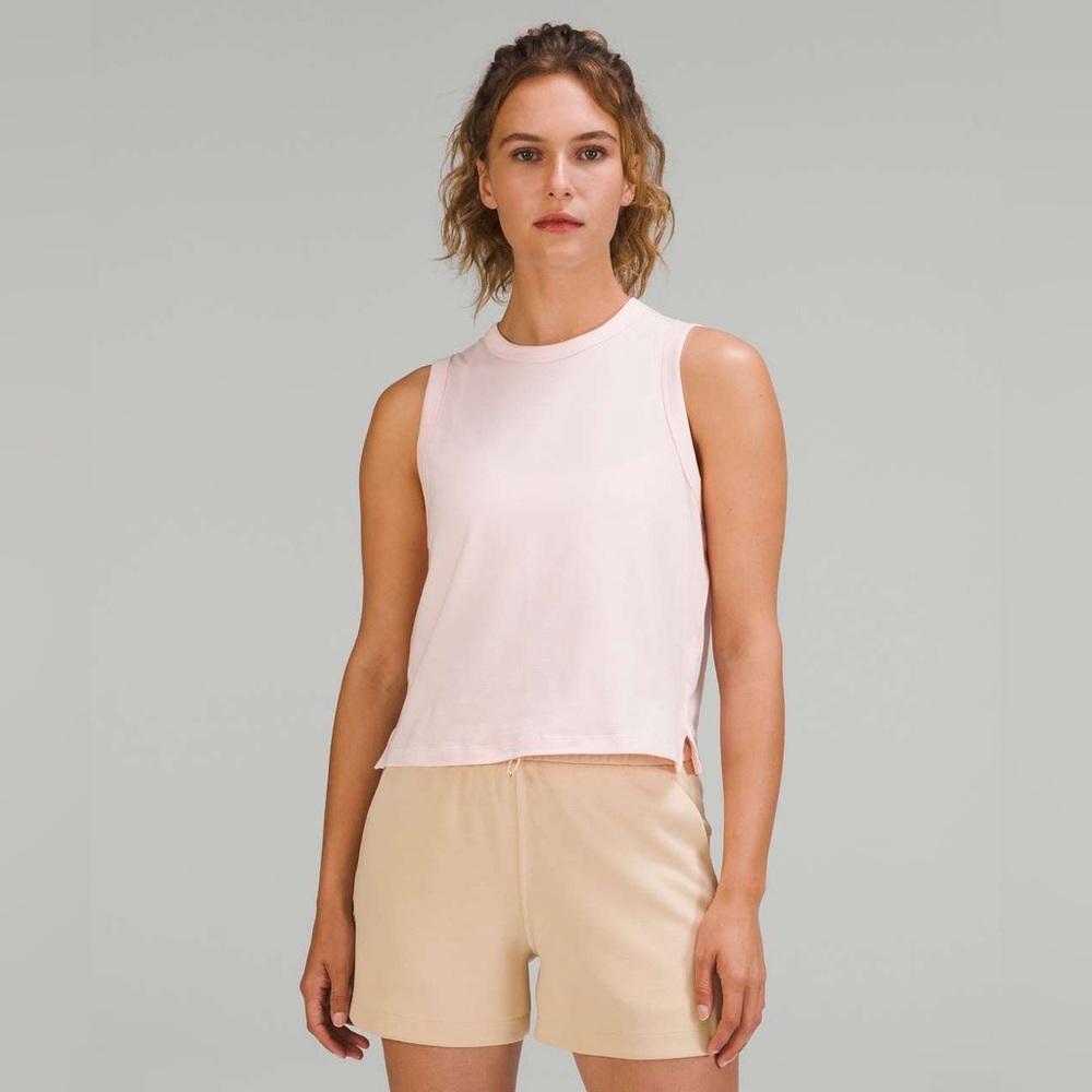 Lululemon cotton blend tank in strawberry milkshake